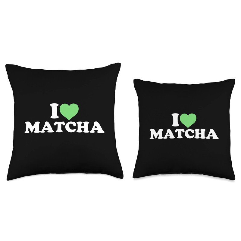 I Love Matcha Throw Pillow, 18x18, Multicolor