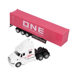 Container Truck Model 1:48 Vivid Exquisite Beautiful Decorative Toy Ornament for Above 3 Years OldPink