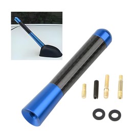 CGEAMDY Universal Car Antenna Made of Aluminium Alloy, Car Antenna 8 cm Car Short Rod Roof Antenna, Car Mini Antenna Made of Carbon Fibre with Aluminium Thread (Blue)