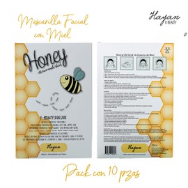 Honey Sheet Mask | Hayan K Beauty Skin Care Face Masks | Moisturizing, Soothing, Brightening, Refreshing Facial Mask - 10 Pieces