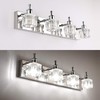 PRESDE 4 Lights Bathroom Light Fixtures Over Mirror Crystal Modern