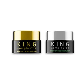King Complexion Small Sample Size Twin Bundle - Shea Cocoa Body Butter and Retinol Anti Aging Face Cream - Organic - Try It Before You Buy It - Black Skincare - Ultra Hydration - Softens Skin