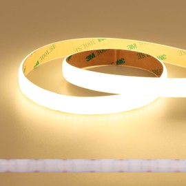 JOYLIT 24V Diffused LED Strip Lights Dual Row 16.4FT 560LEDs/M 3000K Warm White IP65 Waterproof, CE UL Professional 601LM/FT Super Bright Dotless Dimmable Adhesive LED Tape 12MM Wide 24W/M CRI 92