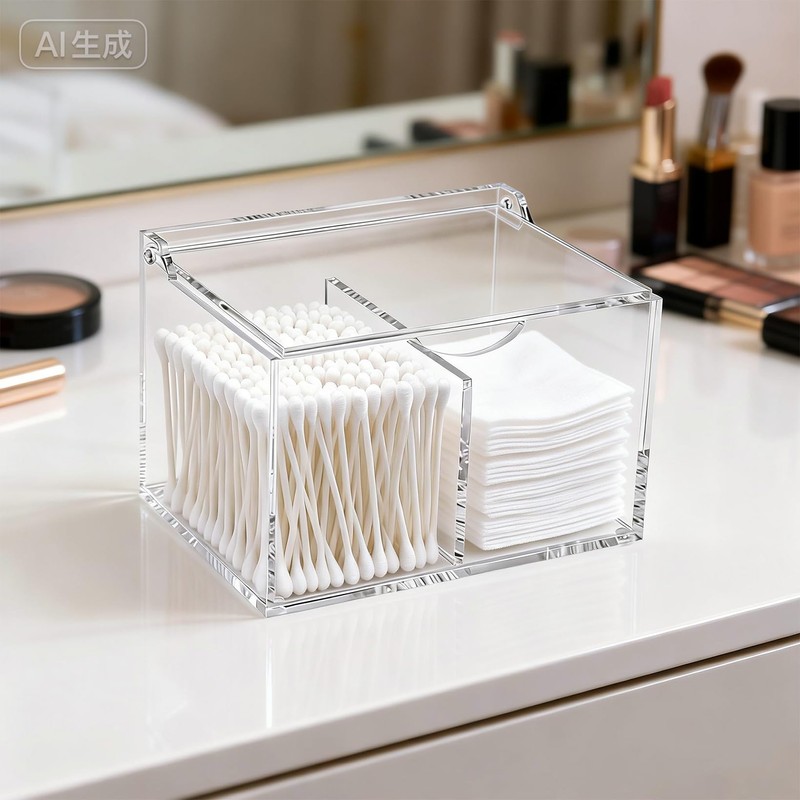 Goklmn Clear Acrylic Cotton Swab Ball Holder Qtip Organizer with