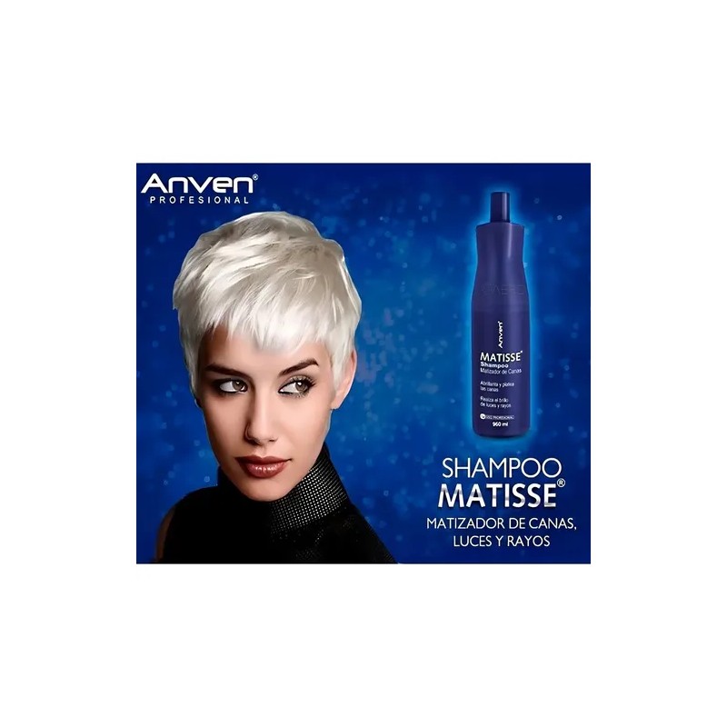 Shampoo Matizador De Canas, Luces, Rayos Matisse Anven 240ml
