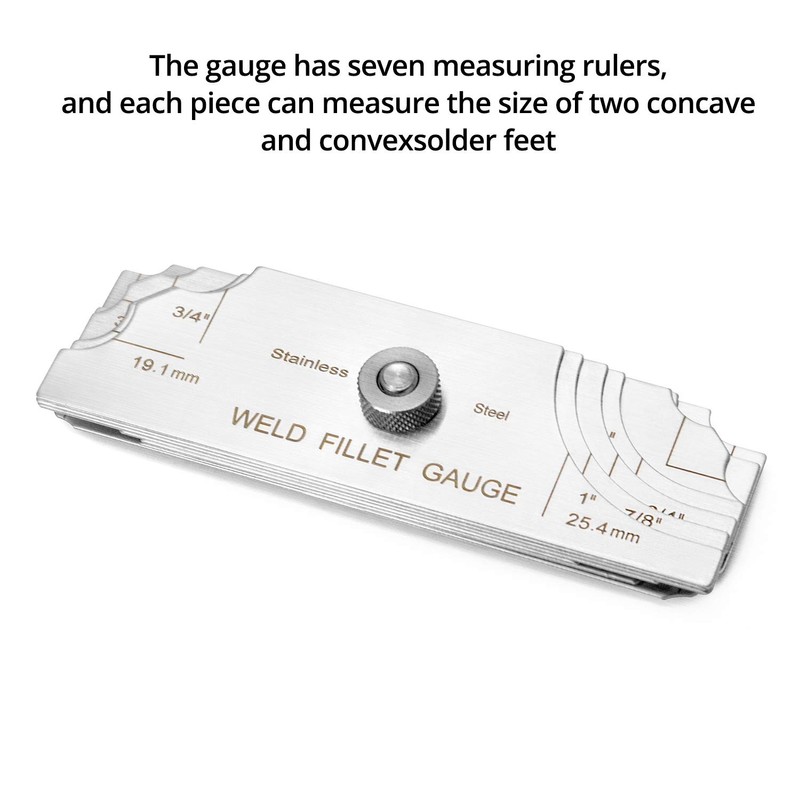 QWORK 7Pcs Fillet Weld Gauge Set - Welding Inspection Gauge