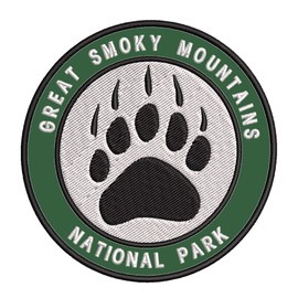 Great Smoky Mountains National Park Bear Claw Embroidered Premium Patch DIY Iron-on or Sew-on Decorative Badge Emblem Vacation Souvenir Travel Gear Clothes Appliques Wildlife Explore Nature
