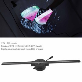 3D Hologram Fan, Clear Videos and Pictures, 224 LED Beads, 3D Effects, for Business Exhibitions with Wireless WiFi Transmission (EU Plug)