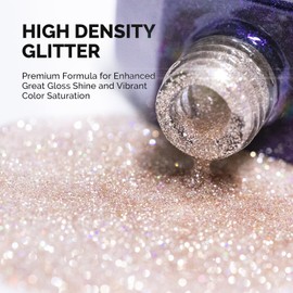 MelodySusie Galaliver Glitter Gel Nail Polish, 15ML Sparkly Shimmer Gel Polish Soak Off UV LED Cured Long Lasting Gift for Women DIY Nail Design Nail Art Manicure Nude Pink X03