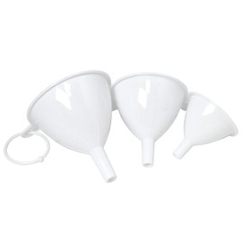 Chef Craft Classic Plastic Funnel Set, 2.5 to 3.75 inch 3 Piece Set, White