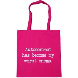 Hippowarehouse Autocorrect has become my worst enema Tote Shopping Gym Beach Bag 42cm x38cm, 10 litres