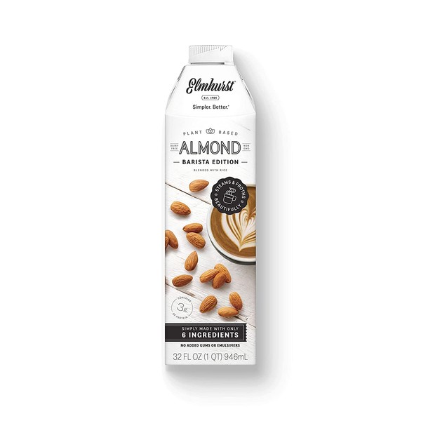 Elmhurst Barista Edition Almond Milk, 32 Ounce (Pack of 6)