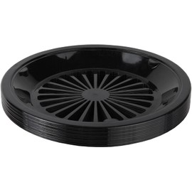 Trenton Gifts 10-Inch Reusable Plastic Paper Plate Holders, Picnic Supplies (12 Set - Black)