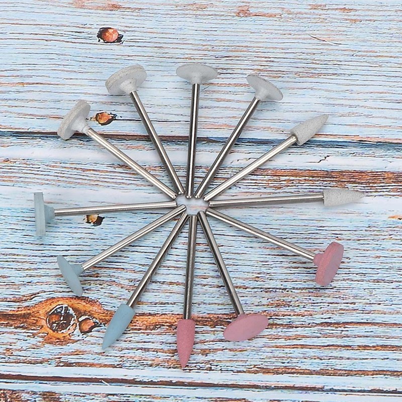 12Pcs/Set Dental Polisher Drill Grinding Head Kit Porcelain Teeth Tool
