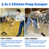 Chicken Poop Scooper, 2-in-1 Coop Litter Scoop, Heavy Duty Metal