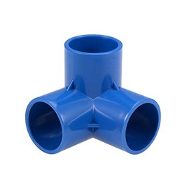sourcing map 3-Way PVC Angle Fitting 32 mm, Pack of 5 T-Corner Fitting Pipe Connector Irrigation Sprinkler Blue
