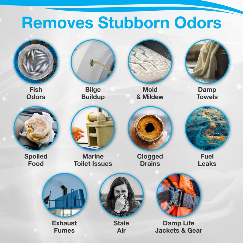 Biocide Systems Marine Shocker, Quick Release Odor Eliminator for Boats,
