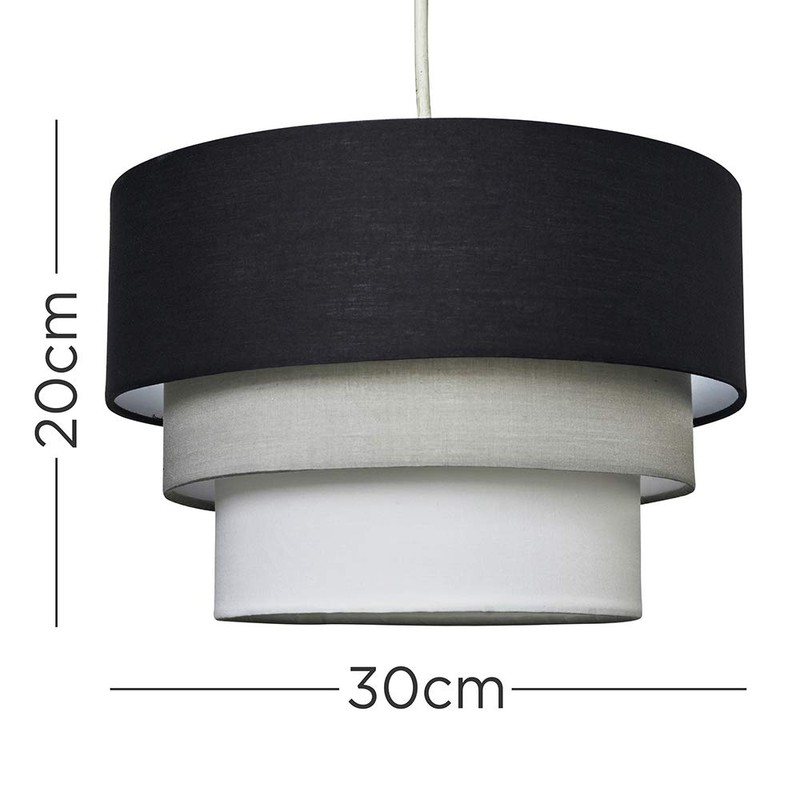 MiniSun Round Modern 3 Tier Fabric Ceiling Pendant Lamp Light