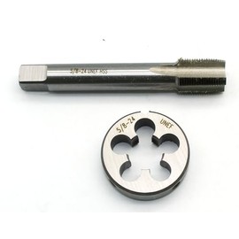 TEMO 1/2 inch-28 UNEF Tap and Die Set High Speed Steel 1/2 inch x 28 Right Hand Thread Tap and Round Die
