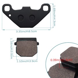 Yerbay Front Brake Pads for TGB R 50 X Bullet 2006-2011 / Peugeot Kisbee 50 50RS 2T/4T RS50 2010-2020/ Kisbee 100 4T 2012-2015 / Rear for TGB R 50 X Bullet/R 125 X Bullet 2015 0100-20014