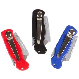 The Lakeside Collection Folding Utility Knife Set of 3 Comfort Grip 10 Replacement Blades