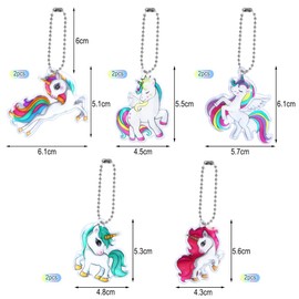 Wishstar Pack of 10 Unicorn Reflector Pendants, Reflectors Children, Reflector School Bag Girls, Safety Reflector Pendant, Reflector Pendant for Children
