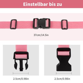 Moorle Adjustable Chest Strap Backpack, Pack of 2 Nylon Backpack Straps with Quick Release, Non-Slip Strap for School Bag, Pink, Durable Chest Strap for Jogging, Hiking, Outside