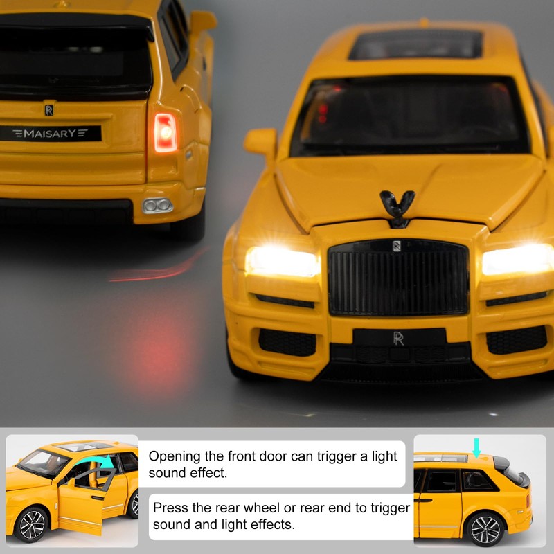 1/32 Rolls-Royce Cullinan Toy Model with Sound and Light, Pullback