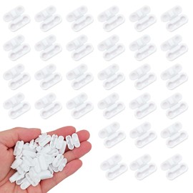 Acoeitl 30Pcs White Plastic Ball Chain Connectors Beaded Chains Pull Connector for Roman Rollers Blinds Cord Ceiling Fans Window Chains Shade Clip Connectors Decor Chain Repair