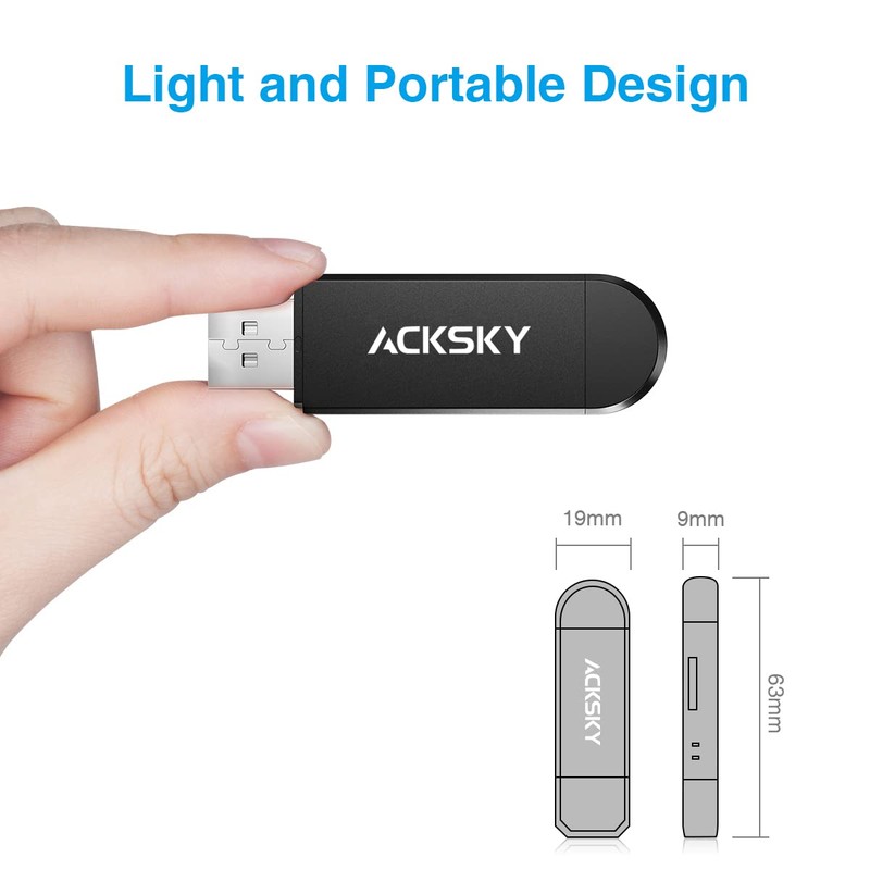 SD Card Reader, Acksky 2 in 1 USB 3.0 Micro
