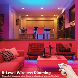 Galgreen Neon Rope Lights, 16.4ft Rope Lights with Dimmable Remote and Adapter, Waterproof Flexible Smart Led Strip Lights for Bedroom, Super Bright, DIY Neon Sign, Indoors Outdoors Wall Decor, Red