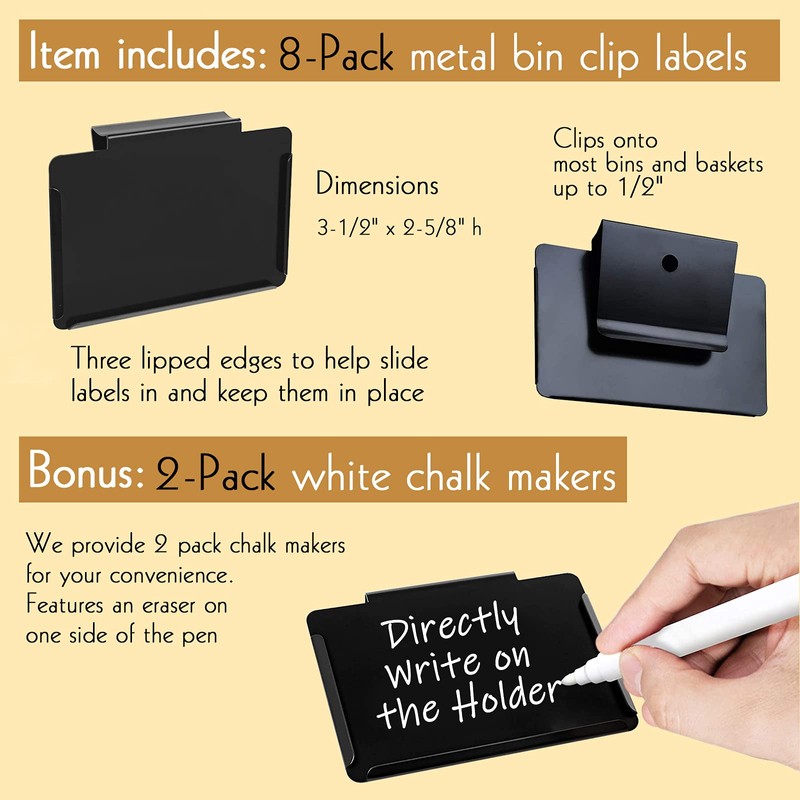 Basket Labels Clip on | Label Holders for Basket or