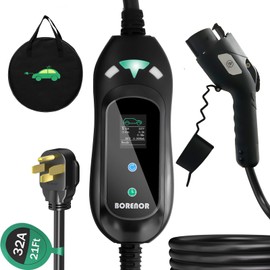 Electric Vehicle Charger, 40A Level 2 EV Charger, EV Portable Charger, Plug-in EV Charging Station with NEMA 14-50 Plug, 21FT Cable Works with J1772 EV and Hybrid Vehicles for Home and Outdoor