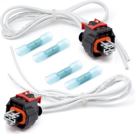 iJDMTOY Pair OE-Spec PT3739 2-Pin Female End Multi-Purpose Connectors Plugs w/ 7-Inch Pigtail Harness, Compatible with GM Vehicle Fuel Injector, Pump, etc