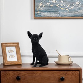 Shlinnuo Chihuahua Statue Home Decor - Elegant and Unique Decorative Handcrafted Sculpture-Intricate Beaded Design for Living Room, Office, or Gift