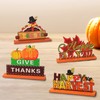 4 Pieces Thanksgiving Party Decorations Wooden Happy Fall Y'all Party