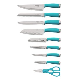 Hampton Forge Epicure True Aqua Knife Block Set, 15 Piece