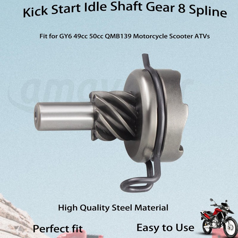 Amavoler 8 Spline Kick Start Idler Gear Shaft Aftermarket Replacement