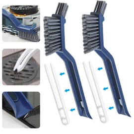 LAMEREC 2 Cepillo de Limpieza para Grietas, Cepillo de Limpieza 3 En 1 con Clip y Raspador, Eliminar Las Manchas de Las Esquinas, Adecuado para Pisos de Baldosas, Puertas y Ventanas, Baño (Azul)