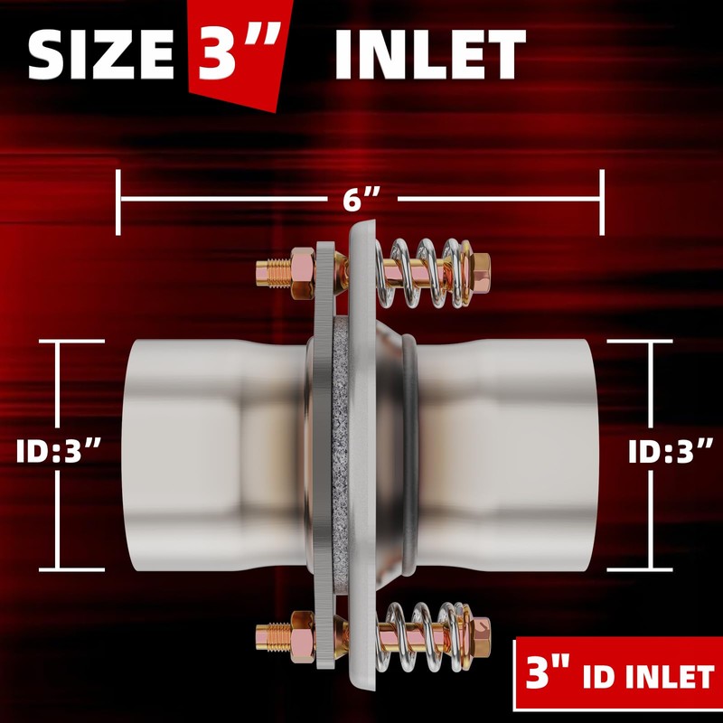 Exhaust Flange 3" Quick Exhaust Flex Spring Flanges with Bolts