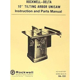 ROCKWELL Older 10" Unisaw Table Saw Part Manual 34-450