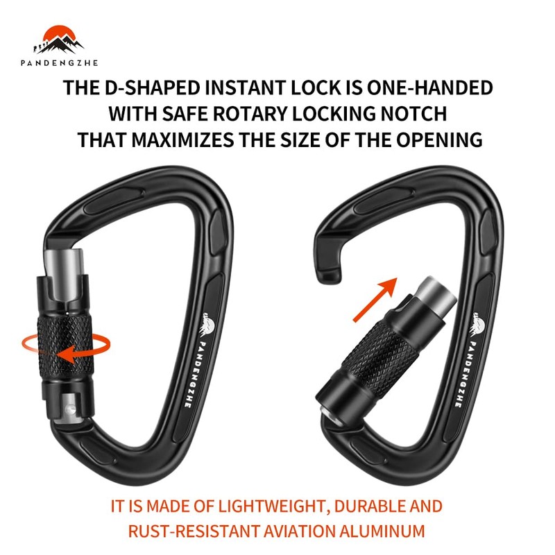 PANDENGZHE Climbing Carabiners, 25KN (5620 lbs) 3.9" Heavy Duty Carabiner