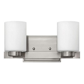 Hinkley Miley Collection Contemporary Modern Two Light 120W G9 Bathroom Vanity Fixture, Brushed Nickel
