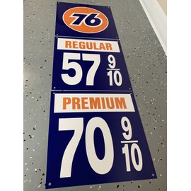 Union 76 Gasoline sign 3 piece vintage reproduction 1960-70s Prices Pump Gas Oil