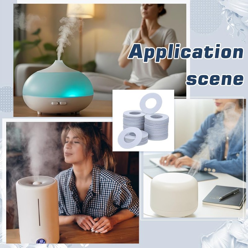 FINGERINSPIRE 60 Pcs Mini Diffuser Refill Pads 2x0.08inch White Hollow