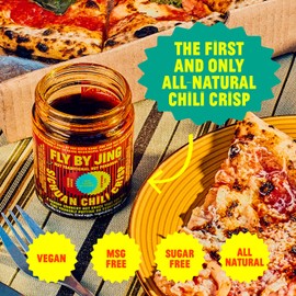 FLYBYJING Sichuan Chili Crisp, Gourmet Spicy Tingly Crunchy Hot Savory All-Natural Chili Oil Sauce w/Sichuan Pepper, Versatile Hot Sauce Good on Everything and Vegan, 6oz (Pack of 1)