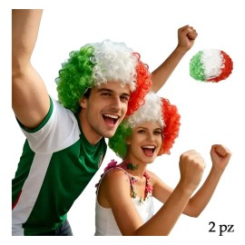 Pack 2 Pelucas Afro Tricolor | Ideal Para Carnaval Y Fiestas