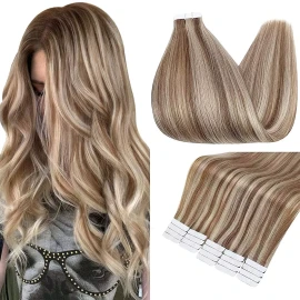 Fshine Extensiones De Cabello Humano 50gr 20in 10 Castaño Claro Res