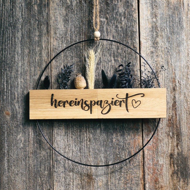 Dried Flower Wreath, Door Wreath, Dried Flowers, Welcome Sign (Dried