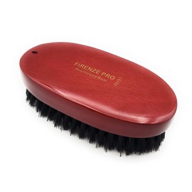 Firenze Pro Boar Bristle 9-Row Reinforced Oval Palm Wave Brush #9151 - Crimson